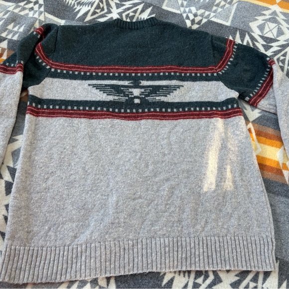 Pendleton Charcoal and Crimson Crewneck Sweater - Picture 5 of 5